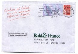 PAP Réponse BAKKER - Oblitéré - Date De Validité : 30/06/01 - N° Interne : P2R1200 - Listos Para Enviar: Respuesta /Luquet