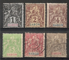 Gabon. 1904. N° 16-21. Oblit. Et Neuf * MH. - Altri & Non Classificati