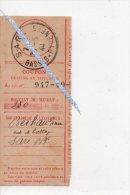 Sarre 64 Coupon Mandat 1943 - Lettres & Documents