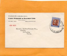 New Zealand Old Air Mail Cover Mailed To USA - Airmail