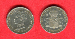 ESPAGNE - ESPAÑA - SPAIN - ALPHONSE XIII - ALFONSO XIII - 2 PESETAS 1905 - Andere & Zonder Classificatie