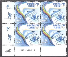 Olympic Estonia 2014 MNH Stamp  Block Of 4 Winter Olympic Games In Sochi Mi 782 - Invierno 2014: Sotchi