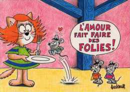 BARBEROUSSE L'amour Fait Faire Des Folies, Chatte, Souris, Coeur, Assiette, Fourchette - Barberousse