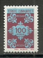 Turkey ; 1975 Official Stamp - Francobolli Di Servizio