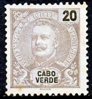 !										■■■■■ds■■ Cape Verde 1898 AF#41(*) K.Carlos Mouchon 20 Réis (x6497) - Kapverdische Inseln