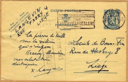 Carte Entier Postal Liège 1943 Charbonnages De Bonne Fin + Flamme - Cartes Postales 1934-1951