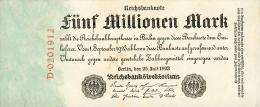 Deutschland, Germany - 5 Mio. Mark, Reichsbanknote, Ro. 94 ,  ( Serie D ) XF ( II ), 1923 ! - 5 Millionen Mark