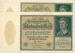 Deutschland, Germany - 2 X 10 000 Mark, Reichsbanknote, Ro. 69 C ,  ( Serie K ) XF ( II ) 1922 ! - 10000 Mark