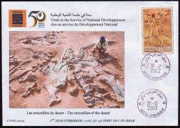 ALGERIE ALGERIA 2013 - FDC - Prehistory Rupestry - Tassili Rock Carvings Crocodiles Krokodile Cocodrilos - Prehistory