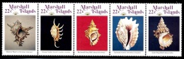 (32) Marshall Isl.  Marine Life / Vie / Shells / Coquillages / Muscheln ** / Mnh  Michel 87-91 - Marshall