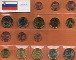 €-Einführung In Slowenien 2007 Prägeanstalt Ljubljana Stg. 16€ Stempelglanz Staatlichen Münze New Set Coins Of Slovenija - Slovénie