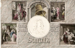 Schiller Tiodestags 9 Mai 1905 Feir Des 100 Jahrigen (gauffrée) Coin Supérieur Gauche!!!verso Timbre Taxe - Weimar