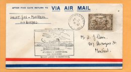 Saint John To Montreal Via Quebec 1929 Canada Air Mail Cover - First Flight Covers