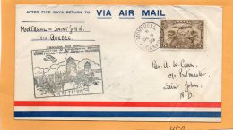 Montreal To Saint John Via Quebec 1929 Canada Air Mail Cover - Erst- U. Sonderflugbriefe