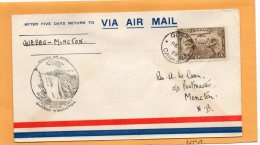 Quebec To Moncton 1929 Canada Air Mail Cover - Eerste Vluchten