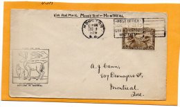 Moncton To Montreal 1929 Canada Air Mail Cover - Eerste Vluchten