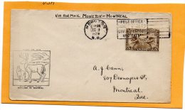 Moncton To Montreal 1929 Canada Air Mail Cover - Erst- U. Sonderflugbriefe