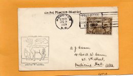 Moncton To Windsor 1929 Canada Air Mail Cover - Premiers Vols