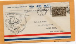 Moncton To Saint John 1929 Canada Air Mail Cover - Primeros Vuelos