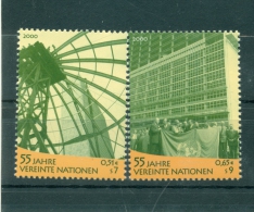 Nations Unies Vienne 2000 - Y & T N. 325/26 - 55e Anniversaire Nations Unies (Michel N. 309/10) - Ungebraucht