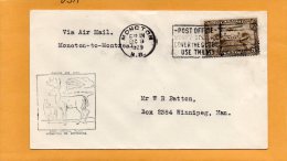 Moncton To Montreal 1929 Canada Air Mail Cover - Eerste Vluchten