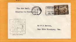 Moncton To Montreal 1929 Canada Air Mail Cover - Erst- U. Sonderflugbriefe