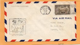 Moncton To Montreal 1929 Canada Air Mail Cover - Eerste Vluchten