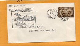 St John To Quebec 1929 Canada Air Mail Cover - Primeros Vuelos