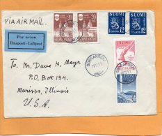Finland 1951 Cover Mailed To USA - Briefe U. Dokumente
