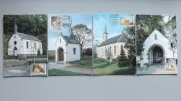 Luxemburg 1284/7 Yt 1234/7 Maximumkarte MK/MC, Orts-ET, Caritas 1991: Restaurierte Kapellen (III) - Maximum Cards