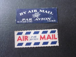 étiquettes Postales Par Avion By Air Mail  Corréos Aéro  Per Via Aéra Document Des Postes: - Other & Unclassified