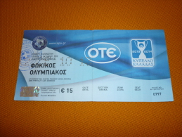 Fokikos-Olympiakos Greek Cup Football Match Ticket Stub 30/10/2013 - Tickets D'entrée