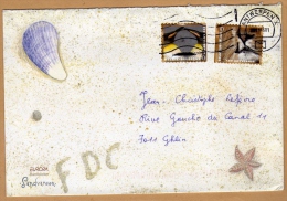 Enveloppe Cover Brief FDC Europa étoile De Mer Coquillage Sable Antwerpen X à Ghlin - Briefe U. Dokumente
