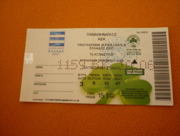 Panathinaikos-AEK Greek Supeleague Football Ticket  Stub 22/10/2006 - Eintrittskarten