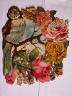 ""  SUPERBE   DECOUPI  GAUFRE  OISEAU  FLEURS  "" 12  Cm - Tiere