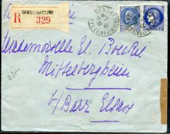 FRANCE - CERES 1938 - N° 375A + 520, SUR LR DE SAMOIS / SEINE LE 16/1/1942, POUR L'ALSACE AVEC CENSURE - TB - Briefe U. Dokumente