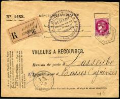 FRANCE - CERES 1938 - N° 376, SUR LR VALEURS A RECOUVRER DE BORDEAUX LE 24/6/1940, POUR LASSEUBE - TB - Covers & Documents