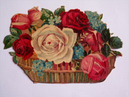 ""  JOLI   DECOUPI  GAUFRE  PANIER  DE  ROSES "" 11,5  Cm - Blumen