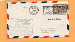 London To Detroit 1929 Canada Air Mail Cover - Premiers Vols