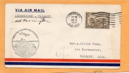Lethbridge To Calgary 1931 Canada Air Mail Cover - Premiers Vols