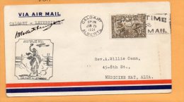 Calgary To Lethbridge 1931 Canada Air Mail Cover - Premiers Vols