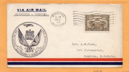 Winnipeg  To Pembina 1931 Canada Air Mail Cover - Primi Voli