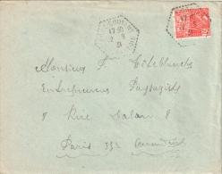 2687 PRAZ COUTANT Haute Savoie Lettre Entière Yv 272 Fashi 50c Rouge Ob Hexagone Pointillé Agence Postale Lautier F4 - Handstempel