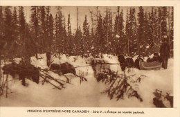 CPA Missions D´Extreme Nord Canadien, L´Eveque En Tournee Pastorale, Chienegespann - Altri & Non Classificati