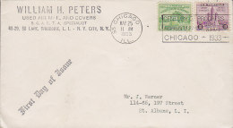 United States Ersttags Brief FDC Cover 1933 Weltausstellung In Chicago & Chicago 100 Jahre - 1851-1940