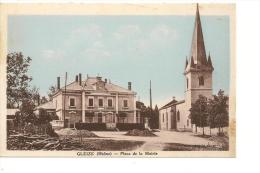 CARTE ANIMÉE COLORISÉE  .CPA. D69. GLEIZE . PLACE DE LA MAIRIE  . - Gleize