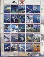 MARSHALL  Legendary AIRCRAFT OF THE US NAVY. FEUILLET 25 Valeurs Emis En 1998.**. Mnh - Flugzeuge