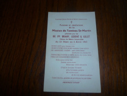 Image Pieuse Souvenir Mission Tamines St Martin 1947 - Communion