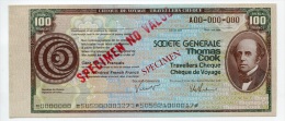 France 100 Francs ""CHEQUE De VOYAGE "  SPECIMEN  UNC "" SOCIETE  GENERALE "" # 2 - Fictifs & Spécimens