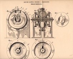 Original Patentschrift - Ludwig Piening In Elmshorn , 1898 , Rotierende Dampfmaschine !!! - Machines